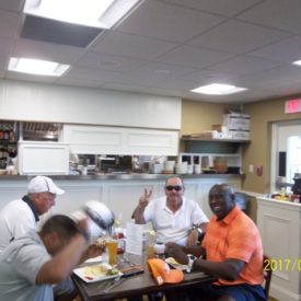 2017 Sr ProAm Indian Ridge CC May 18 Al Santos, PGA with team enjoying lunch