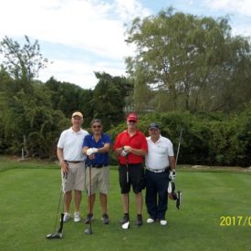 Al Santos, PGA and his amateur team at Bass Rocks Sr Pro Am 2017