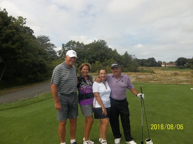 Trull Brook team of amateurs with Al Santos, PGA at the Sr Pro Am at Bass Rocks GC on Sept. 13, 2018
